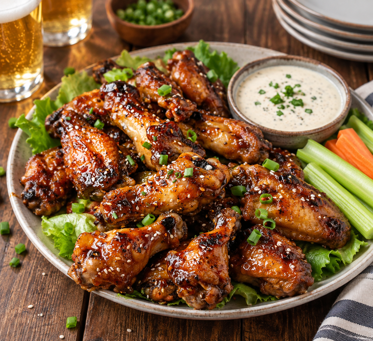 Hot Honey Garlic Chicken Wings - GF
