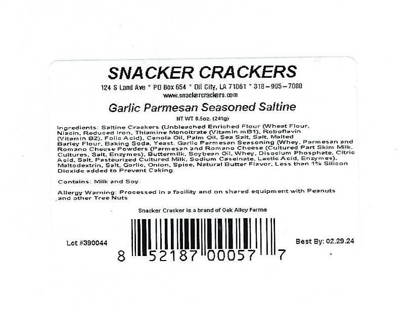 Snacker Crackers - Saltine Crackers Garlic Parmesan