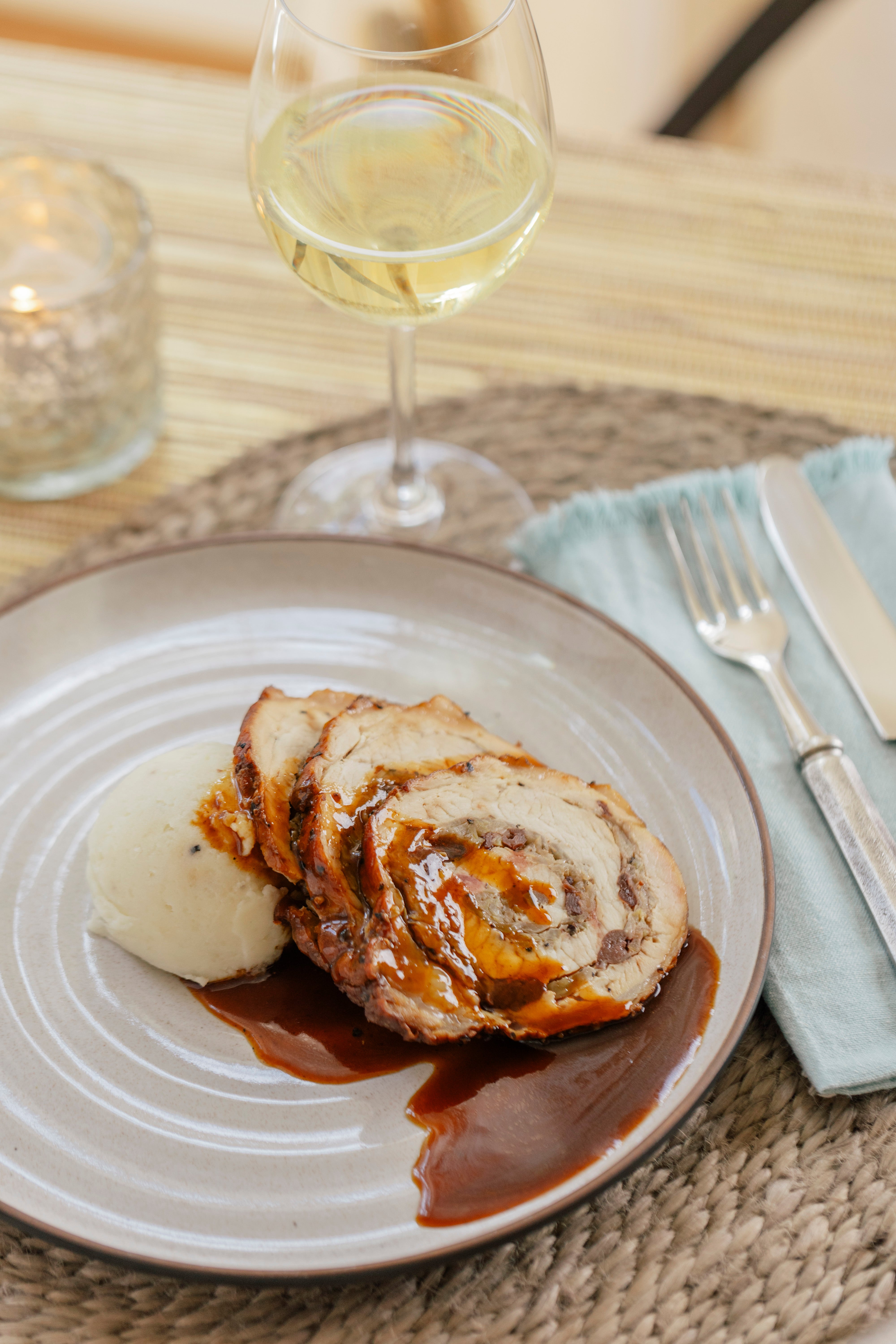 Apple Stuffed Pork Loin Roulade