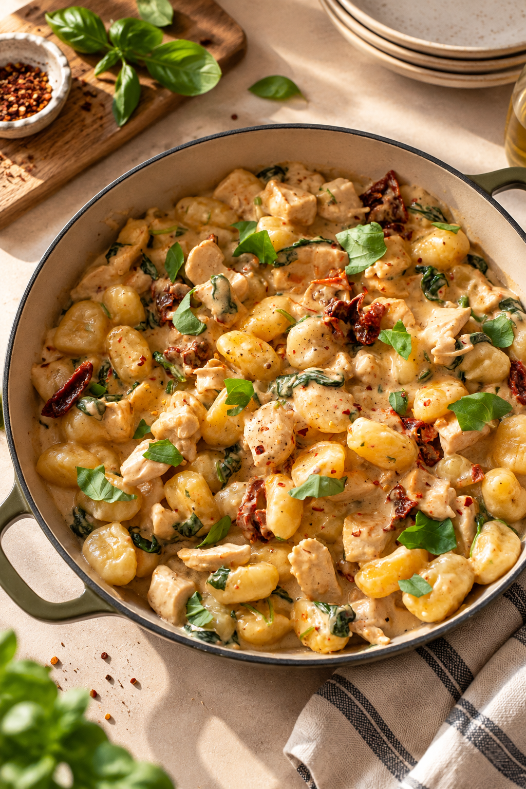 Creamy Tuscan Chicken & Gnocchi