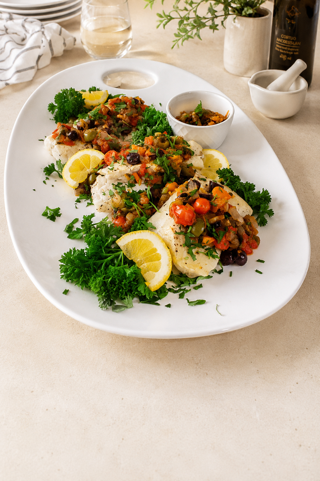 Mediterranean Herb Roasted Cod