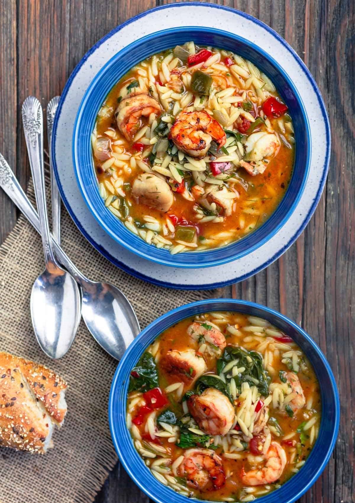 Mediterranean Shrimp with Orzo & Vegetables